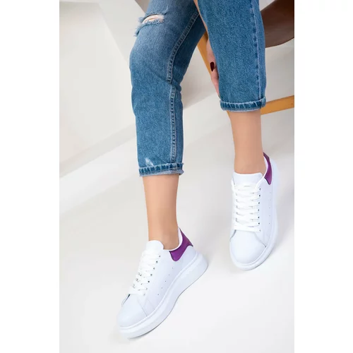 Soho White-Purple Women's Sneakers 15732