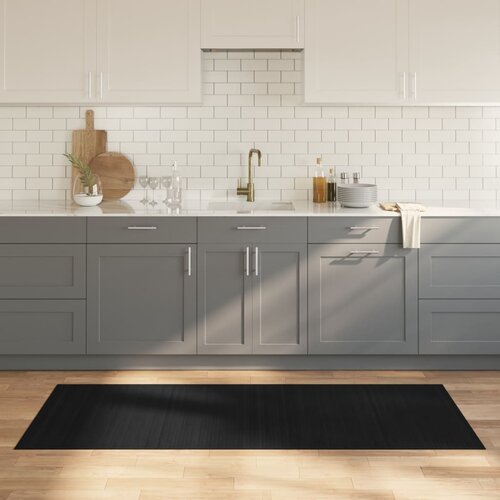 VidaXL Tepih pravokutni crni 80 x 200 cm od bambusa Slike