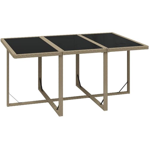 7-dijelni vrtni blagovaonski set od poliratana s jastucima bež 163 cm table length Slike
