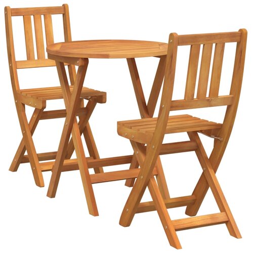 Bistro set 3 pcs Prirodna nafta Čvrsto drvo akacije Slike