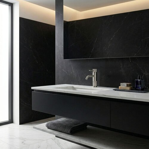 REA Bath Kopalni&amp;scaron;ki me&amp;scaron;alnik Lungo Stripe Brush Nickel Low Slike
