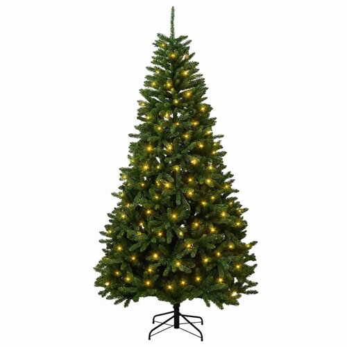  Umjetno božićno drvce s nogom 210 cm 300 LED lampica - Srednje zelena &amp;Oslash; 106 x 210 cm s 300 LED dioda Slike
