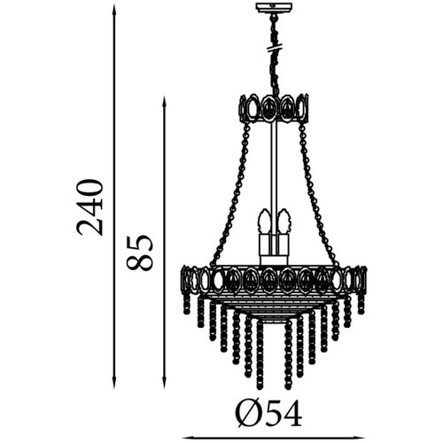 Searchlight 1711-11SB - Luster na lancu LOUIS PHILLIPE 8xE14/60W/230V Slike