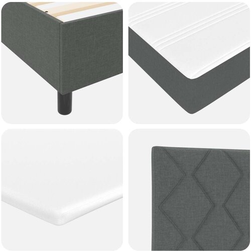 vidaXL Krevet s boxspringom s madracem i klupom tamno sivi 90x190 cm Tkanina Cene