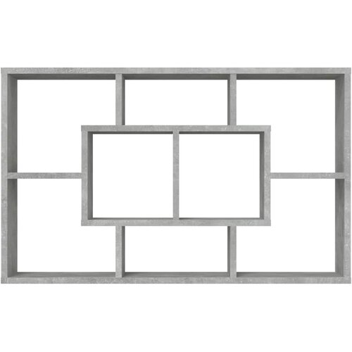  Zidna polica siva boja betona 85x16x52,5 cm konstruirano drvo Slike