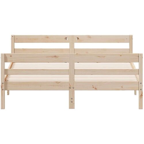 VidaXL okvir za krevet s uzglavljem 120 x 200 cm od masivne borovine Slike