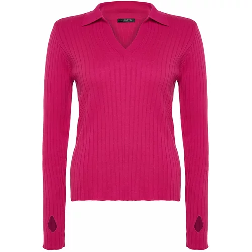Trendyol Curve Plus Size Sweater - Pink - Fitted
