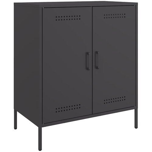 Komoda crna 68 x 39 x 79 cm čelična Slike