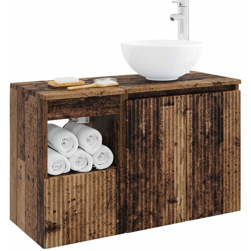  Set namje&amp;scaron;taja za kupaonicu 2 kom. Staro drvo Konstruirano drvo Smeđa 49,5 x 41 x 80 cm Slike