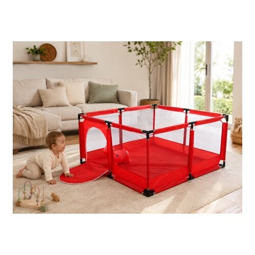 Delunaro dečija ogradica za igru sa mrežom 127x127x65 cm ( KLK2608-Red ) Cene
