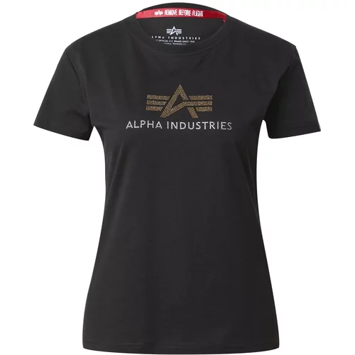 Alpha Industries Majica 'Crystal' zlatna / crna / srebro