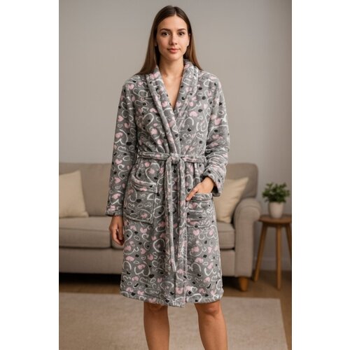 Ready Bade mantil - Sivi sa šarenim detaljima (S, M, L, XL, XXL) Cene