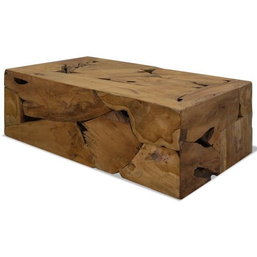 VidaXL Klubska mizica 90x50x30 cm prava tikovina rjava Slike