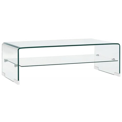  Klubska mizica prozorna 98x45x31 cm kaljeno steklo Slike
