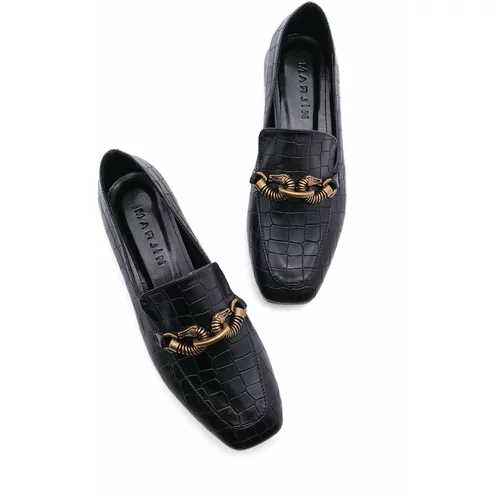 Marjin Loafer Shoes - Black - Block