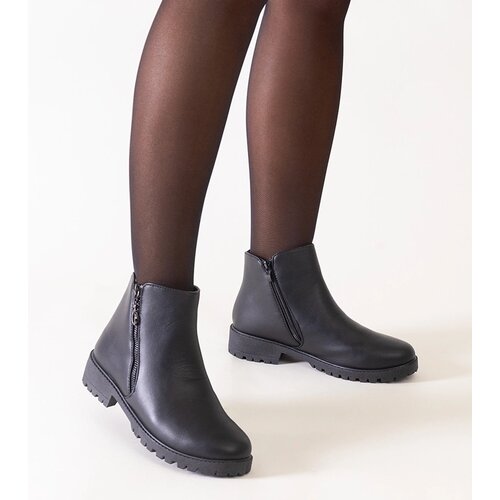 Gemre Black ankle boots with metal inserts eco-leather Branda Cene