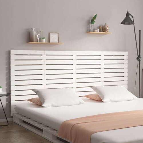  Stensko posteljno vzglavje belo 156x3x91,5 cm trdna borovina, (20737483) Slike