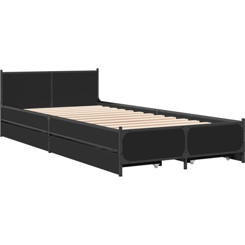 vidaXL Okvir kreveta s ladicama crni 90 x 200 cm konstruirano drvo Cene