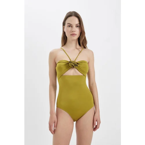 Defacto Fall in Love Regular Fit Halterneck Swimsuit