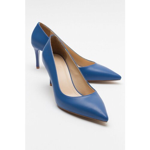 LuviShoes MERCY Women's Blue Heeled Shoes Slike