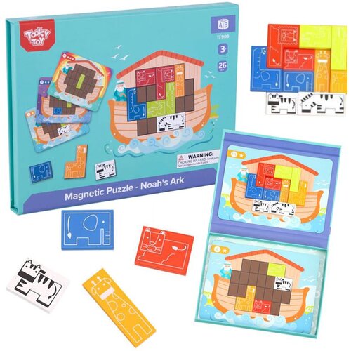 Tooky Toy Tooky igračka montessori magnetna slagalica logički tetris slagalica noina arka 26 kom. Cijene
