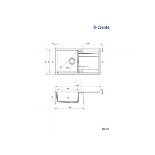 Deante Korito Eridan ZQE S113 + sifon, granitno, (5000225931) Slike
