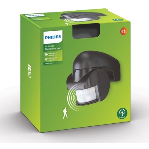 Philips 1747630PN - spoljni senzor pokreta virginia IP44, crne boje Slike