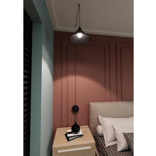  Visilica na sajli ABRAMO 1xE27/15W/230V crna Slike