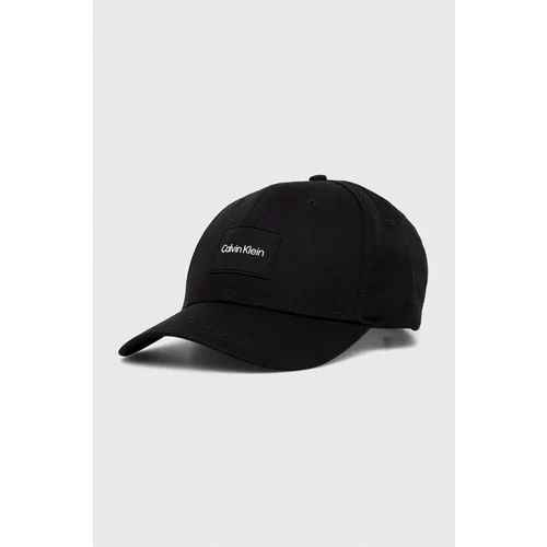 Calvin Klein Pamučna kapa sa šiltom boja: crna, s aplikacijom