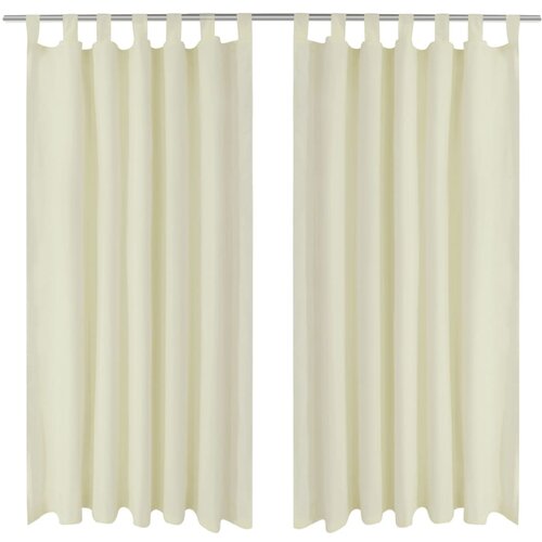 VidaXL Mikro-satenska zavjesa s tregerima 2 kom krem boje 140 x 175 cm Slike
