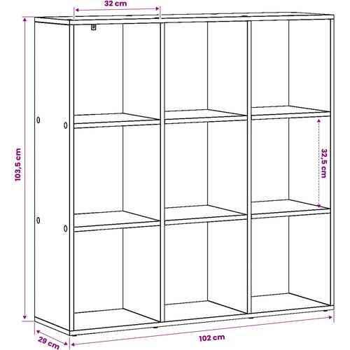  za knjige 102 x 29 x 103,5 cm Konstruirano drvo Slike
