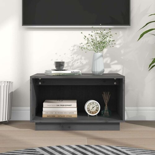 TV ormarić sivi 60 x 35 x 35 cm od masivne borovine Slike