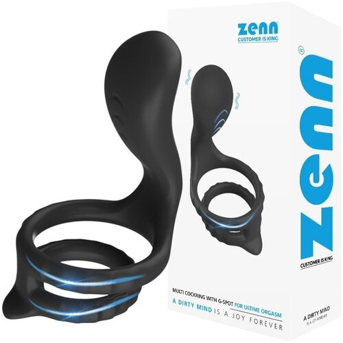 Zenn VIBRACIJSKI EREKCIJSKI OBROČEK Multi - vibrator za mo&amp;scaron;ke, dvojni obroček, masaža presredka, daljinec Slike