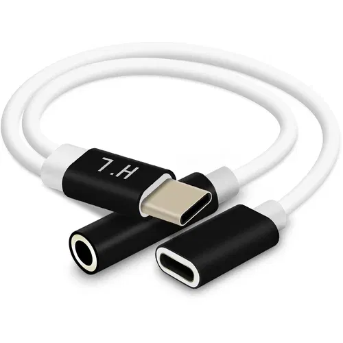 AVIZAR USB-C na 3,5 mm prikljucek in USB-C avdio in polnilni adapter, HL-100 - crn, (20618062)