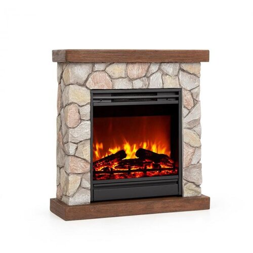 Klarstein lienz, električni kamin, 1800 w, videz kamna, daljinski upravljalnik, rjava barva Slike