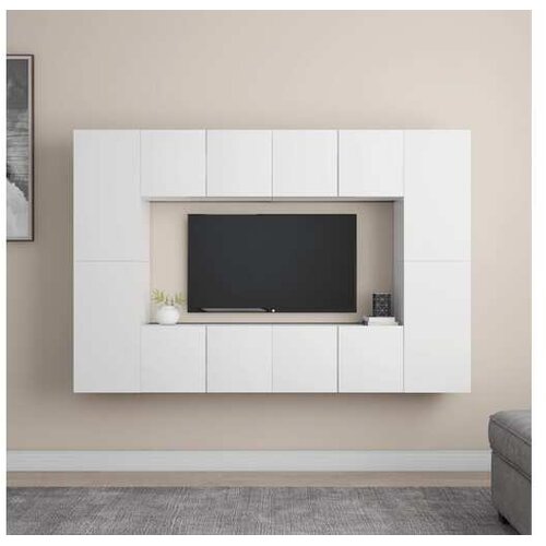  8-dijelni set TV ormarića bijeli od iverice Cijene