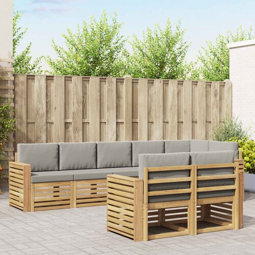  Set vanjskih sofa 8 kom. Bijela i svjetlosiva Poliester 310 x 132,5 x 73 cm Cene