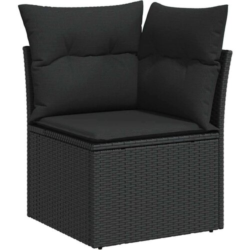 VidaXL 8-dijelni set vrtnih sofa od poliratana s jastucima crni Slike