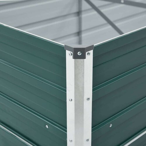 vidaXL Visoka greda pocinkano jeklo 400x80x77 cm zelena Cene