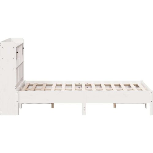 VidaXL Krevet s regalom z knjige bez madraca bijeli 135x190cm borovina Slike