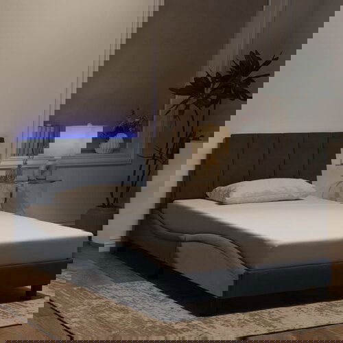 vidaXL Okvir kreveta s LED svjetlima tamnosivi 100 x 200 cm baršunasti Cene