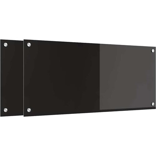 VidaXL Za&amp;scaron;čita za kuhinjo Črna 90 x 40 x 0.8 cm kaljeno steklo Slike