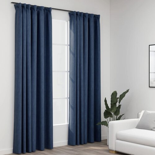 vidaXL Zatemnitvene zavese z obe&scaron;ali 2 kosa modre 140x245 cm, (20597329) Cene