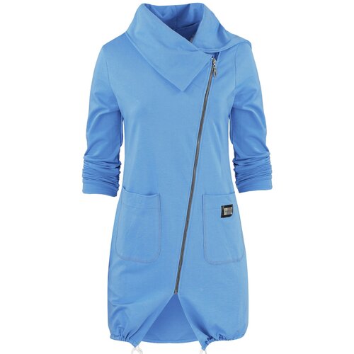 Pri Thin long sweatshirt with a diagonal zipper and a BEATA neck warmer Cene