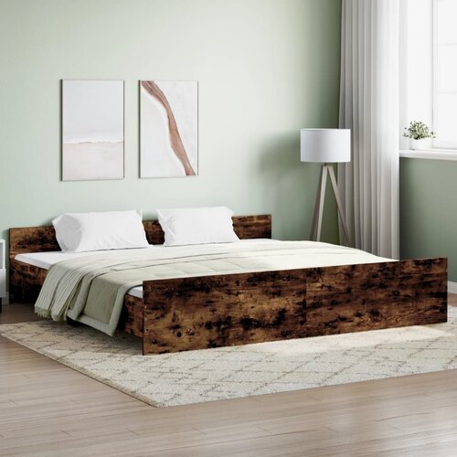  The Living Store Posteljni okvir z vzglavjem in vznožjem dim. hrast 200x200 cm - Posteljni Okvir, (21449048) Slike