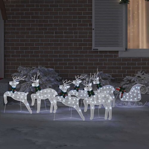 VidaXL LED irvasi 7 pcs Bijelo tkanina Slike