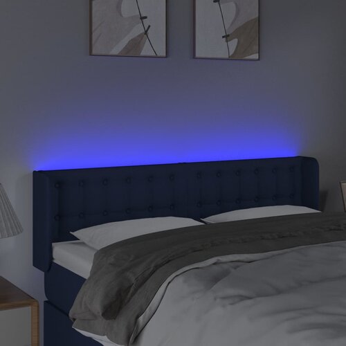  LED uzglavlje plavo 147x16x78/88 cm od tkanine Slike