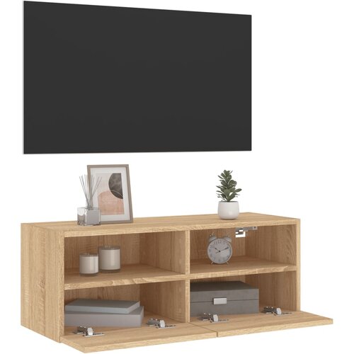  Zidni TV ormarić boja hrasta 80 x 30 x 30 cm konstruirano drvo Slike