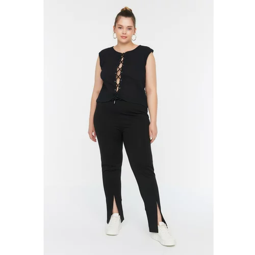 Trendyol Curve Black Slit Knitted Trousers