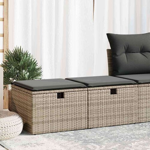  2-dijelni set vrtnih sofa poliratan i bagrem s jastucima sivi Cene